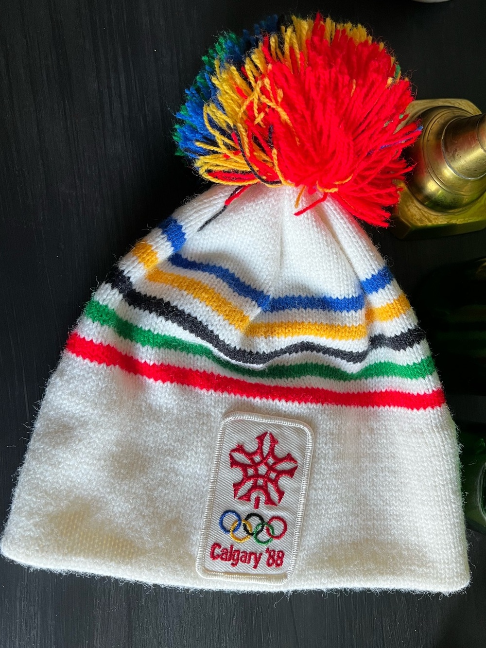 Vintage Calgary 1988 Olympic Wool Hat Touque